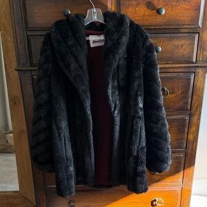 Luxurious Black Faux Fur Jacket